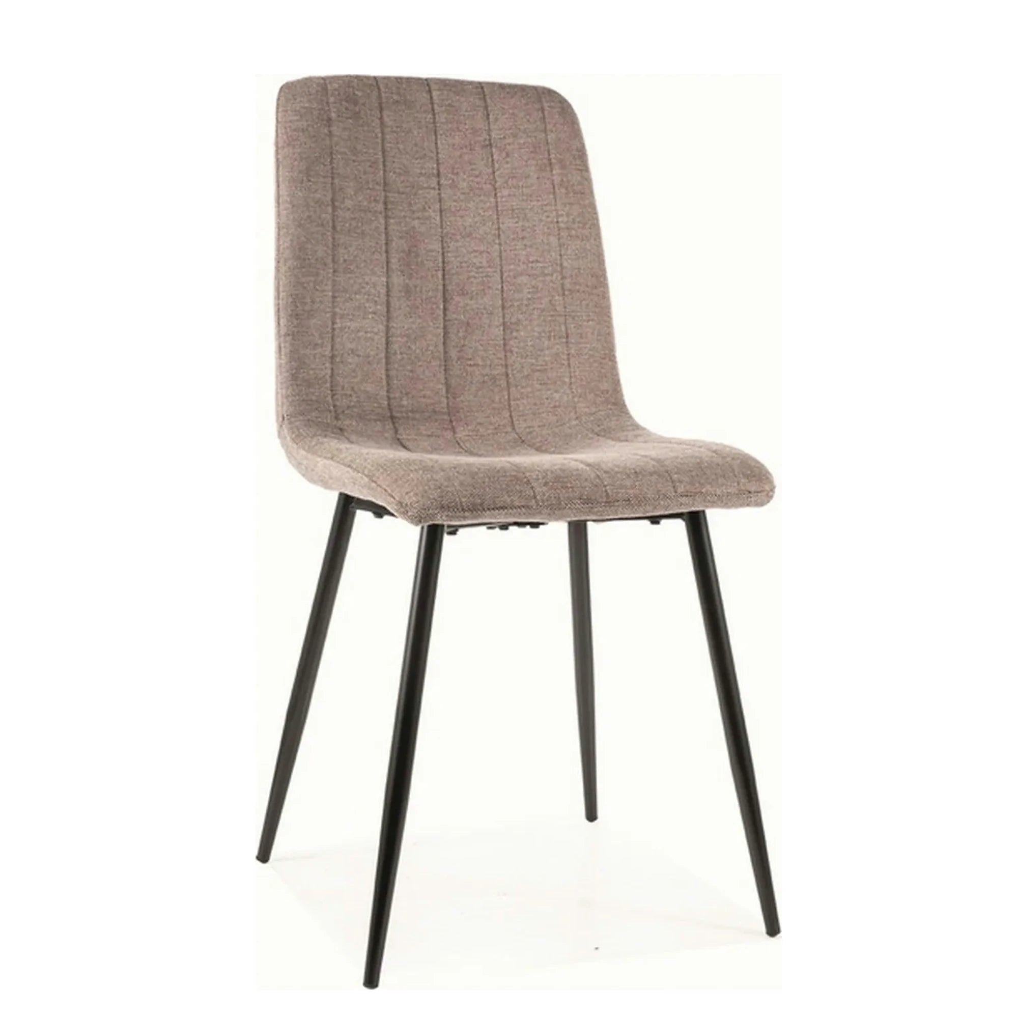 Scaun ALAN, bej inchis/negru mat, stofa clasica/metal, 45x39x91 cm