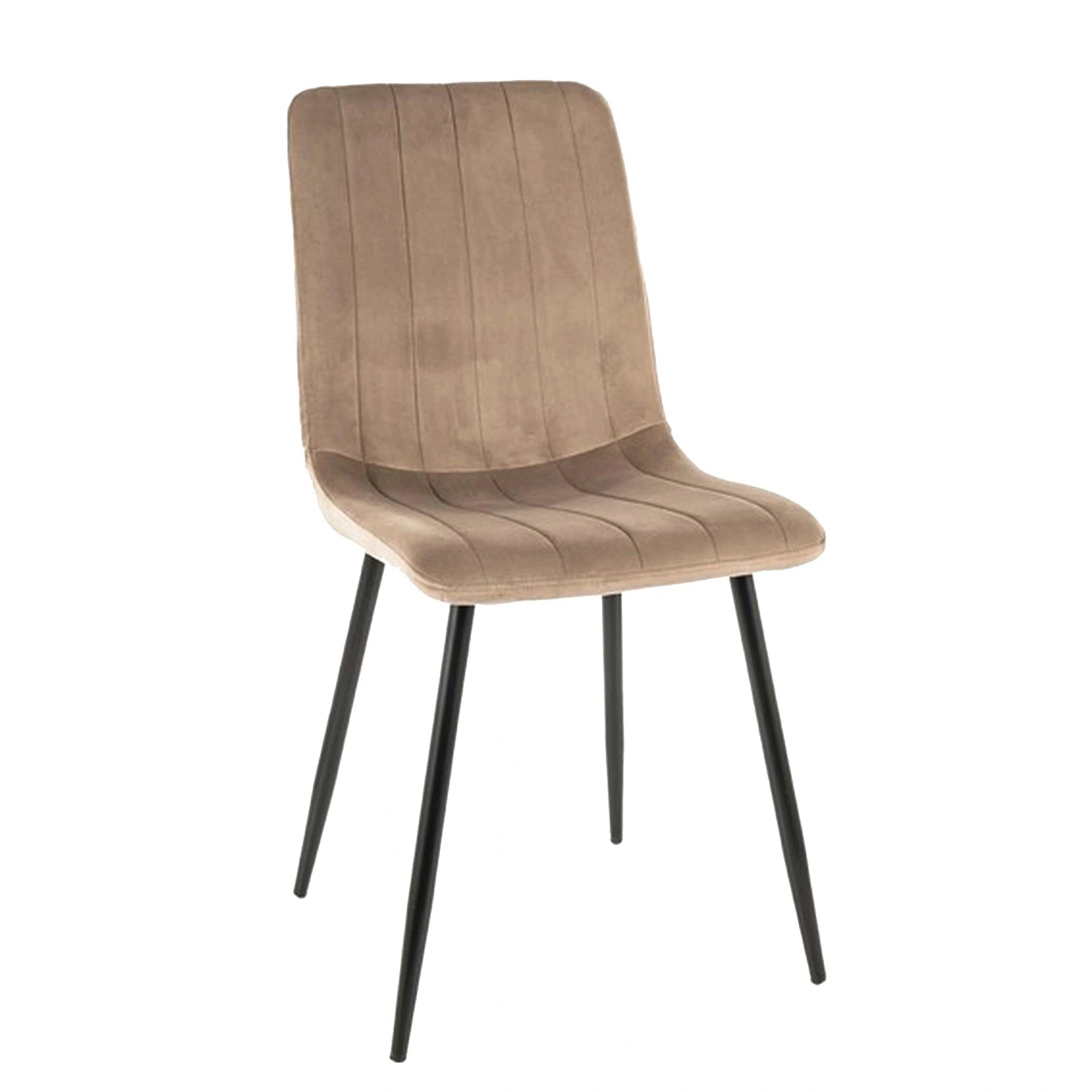 Scaun ALAN, bej/negru, stofa catifelata/metal, 45x39x91 cm