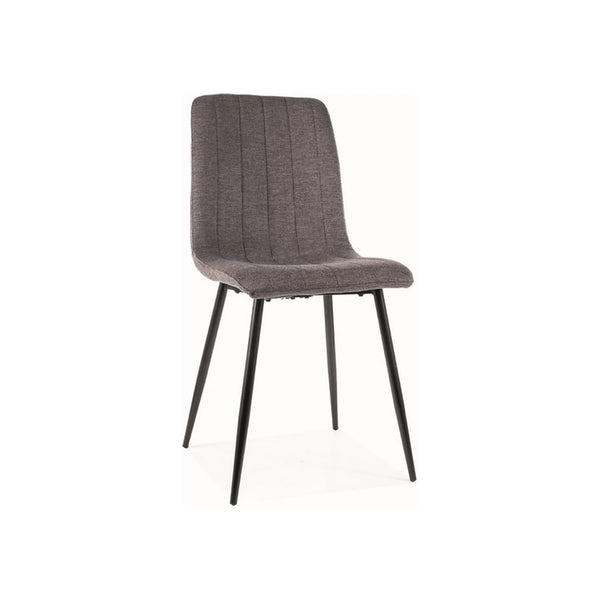 Scaun ALAN, gri inchis/negru, stofa clasica/metal, 45x39x91 cm