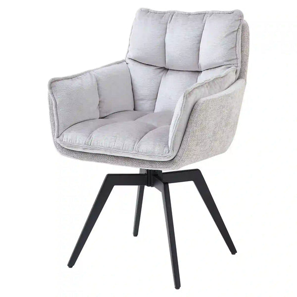 Scaun ALANI, gri/negru, stofa catifelata/metal, 64x65x89 cm