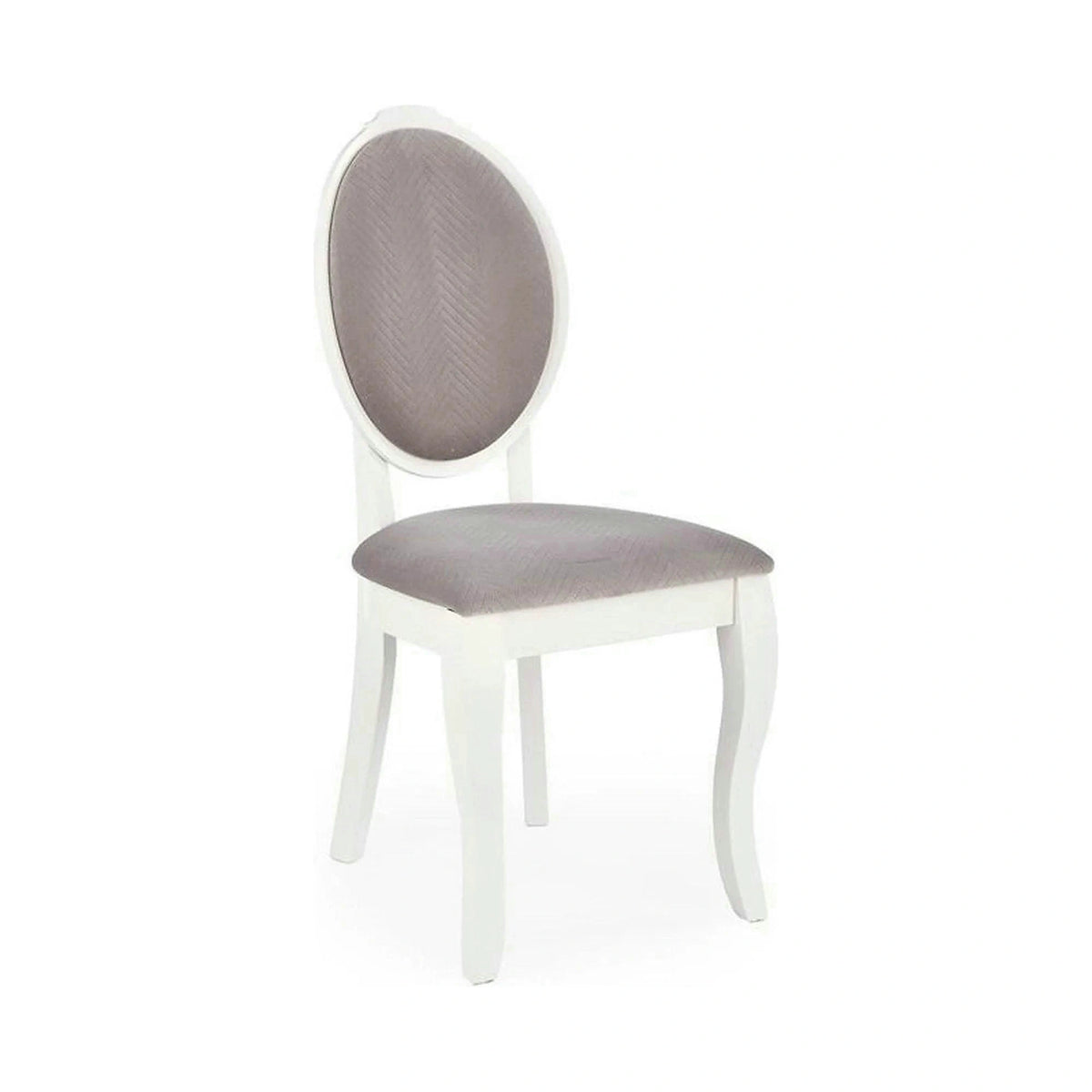 Scaun alb cu gri VELO, gri/alb, stofa catifelata/lemn, 44x53x96 cm