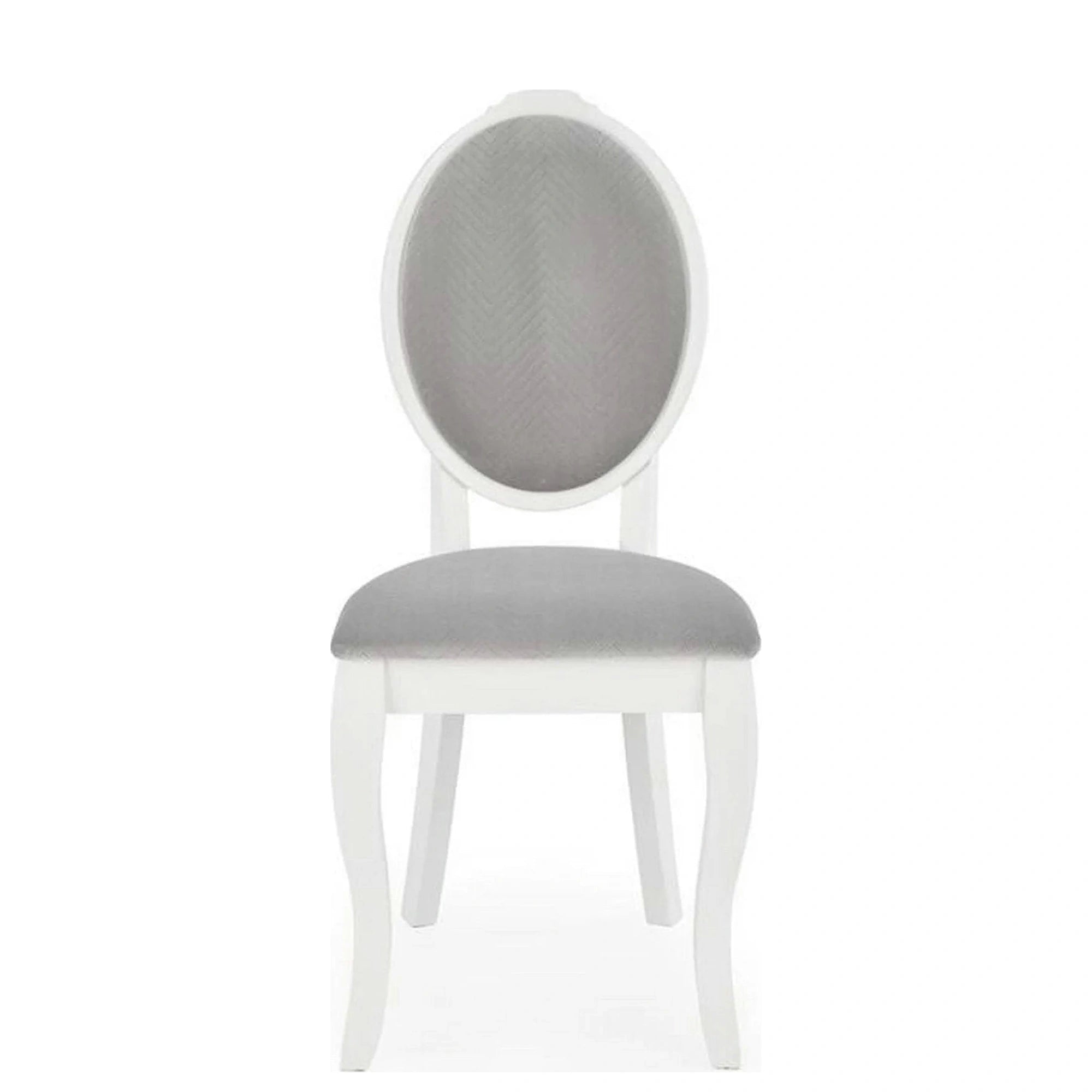 Scaun alb cu gri VELO, gri/alb, stofa catifelata/lemn, 44x53x96 cm