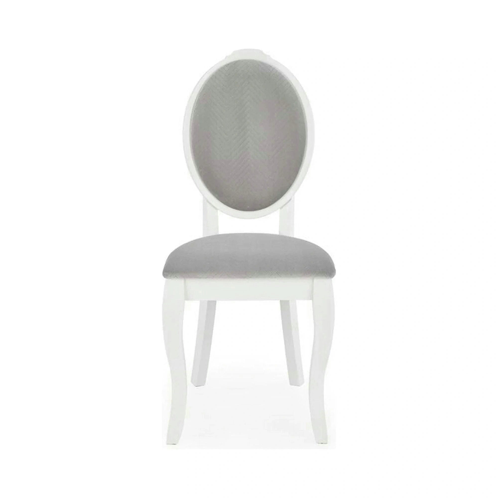 Scaun alb cu gri VELO, gri/alb, stofa catifelata/lemn, 44x53x96 cm