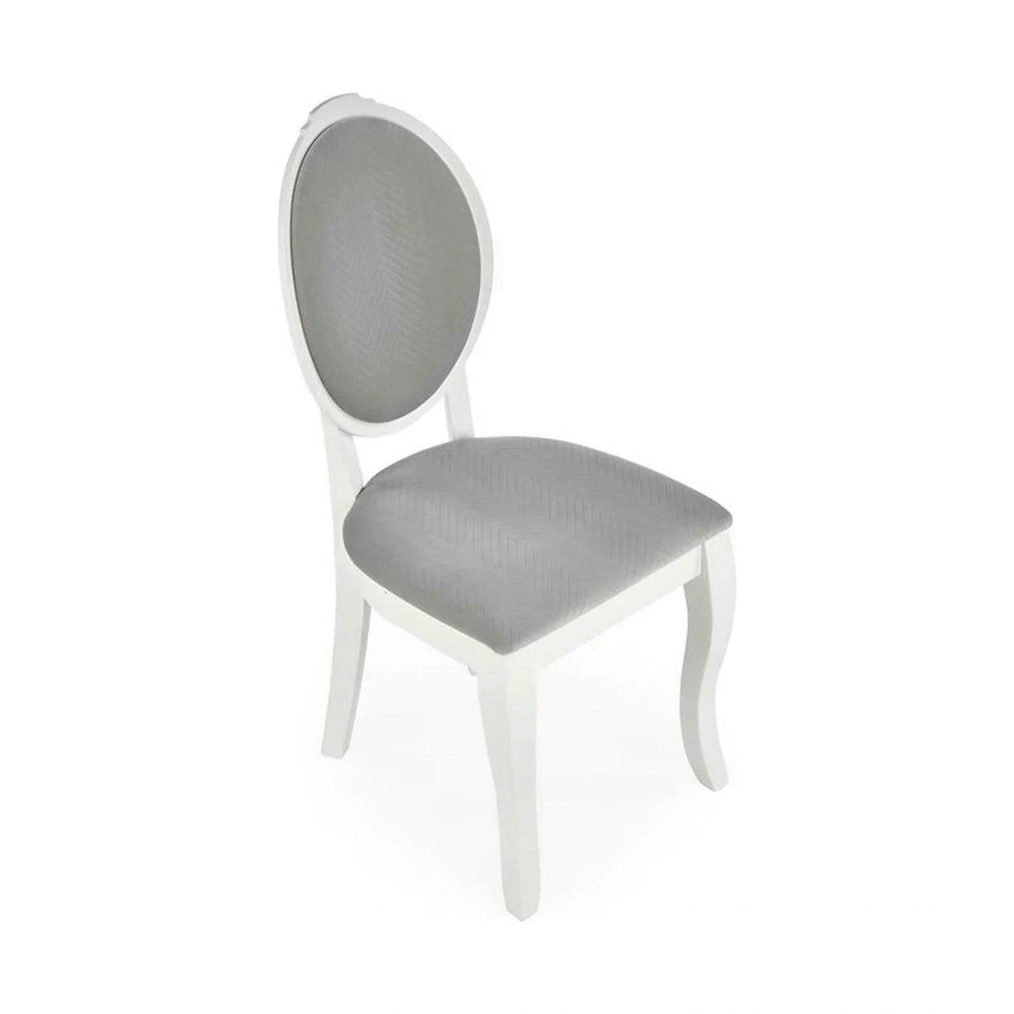 Scaun alb cu gri VELO, gri/alb, stofa catifelata/lemn, 44x53x96 cm