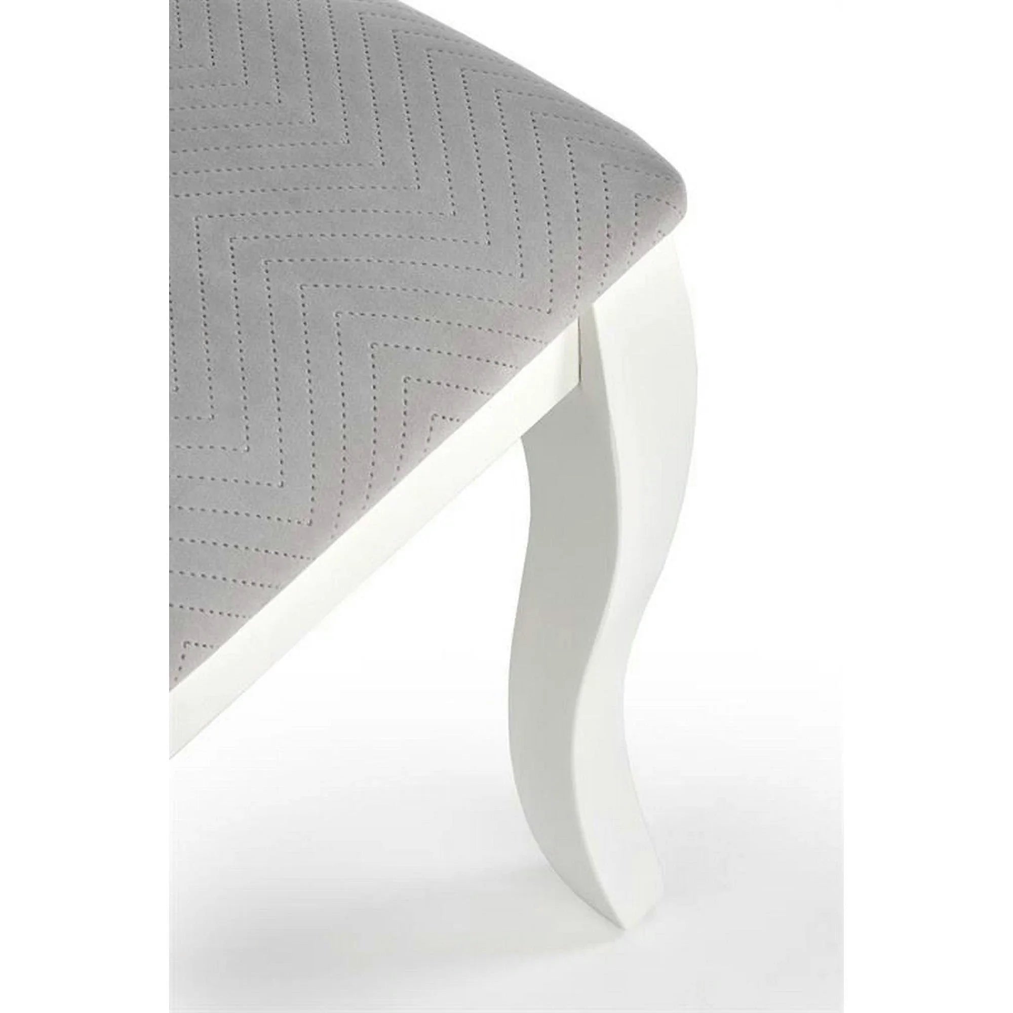 Scaun alb cu gri VELO, gri/alb, stofa catifelata/lemn, 44x53x96 cm