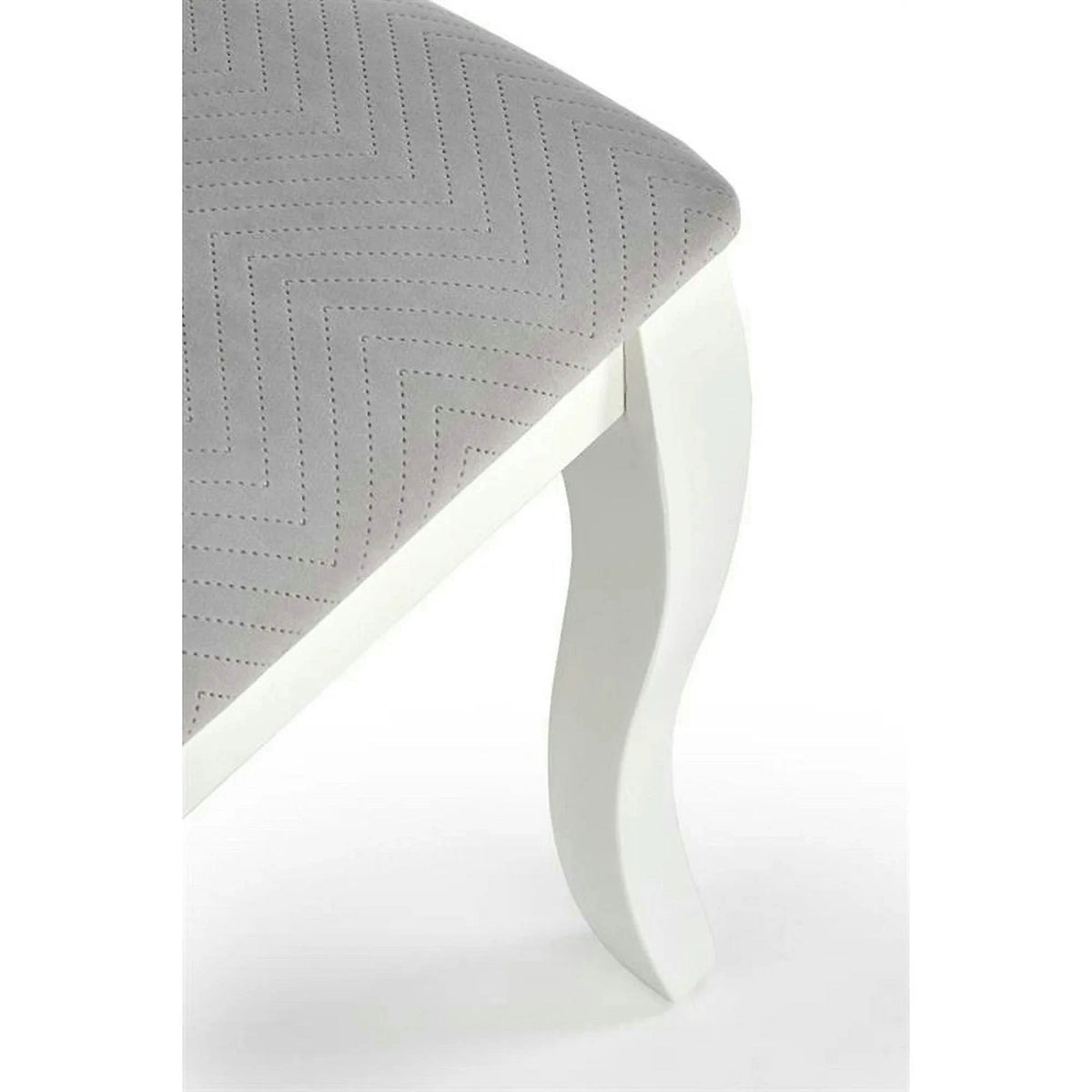 Scaun alb cu gri VELO, gri/alb, stofa catifelata/lemn, 44x53x96 cm