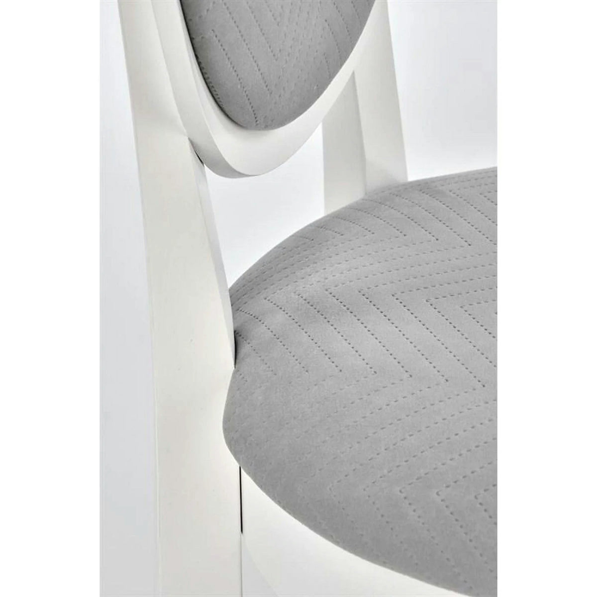 Scaun alb cu gri VELO, gri/alb, stofa catifelata/lemn, 44x53x96 cm