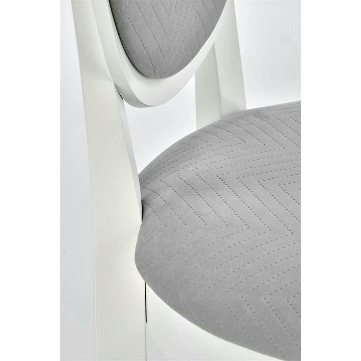 Scaun alb cu gri VELO, gri/alb, stofa catifelata/lemn, 44x53x96 cm