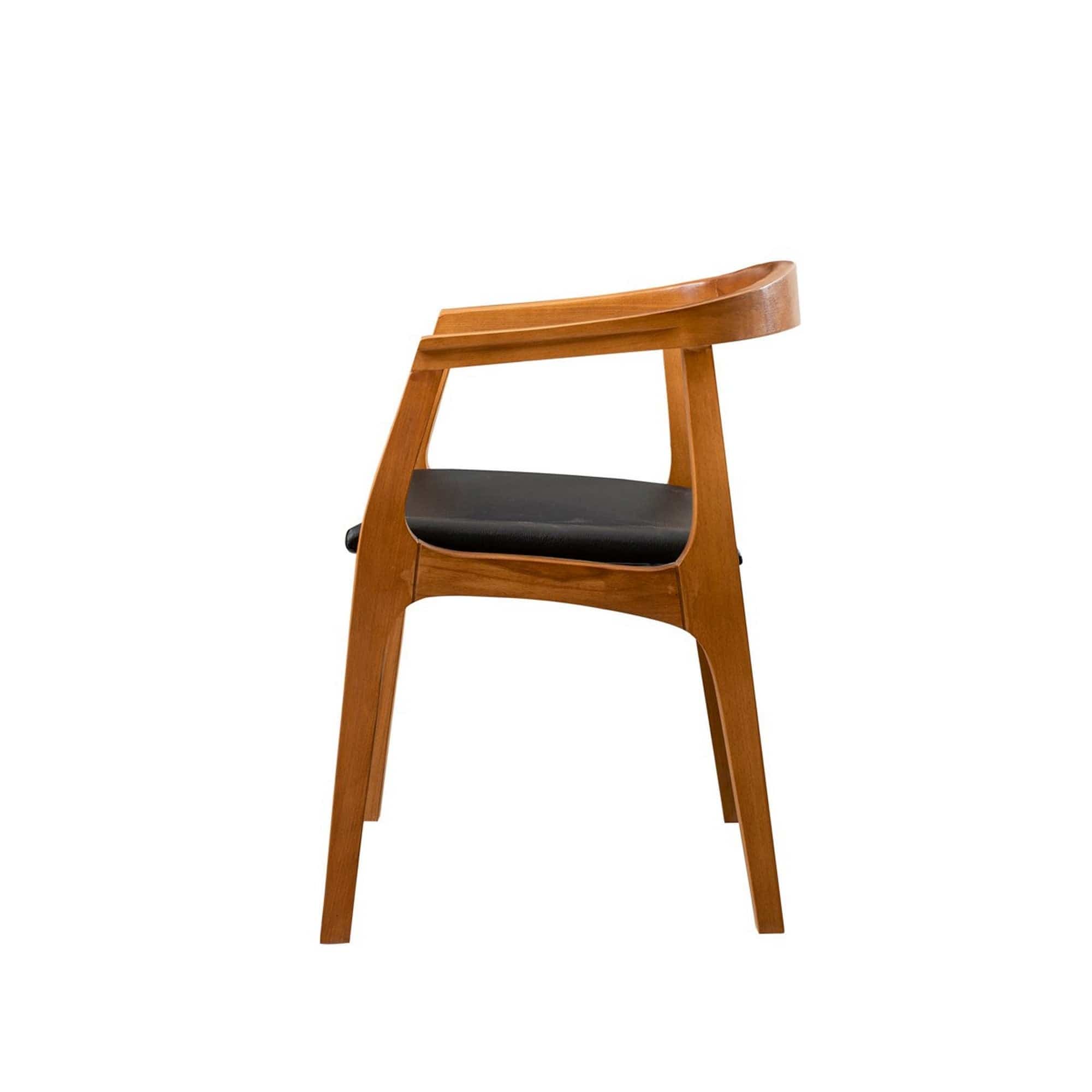 Scaun ALBERO 44, negru/nuc, piele ecologica/lemn, 50x53x70 cm