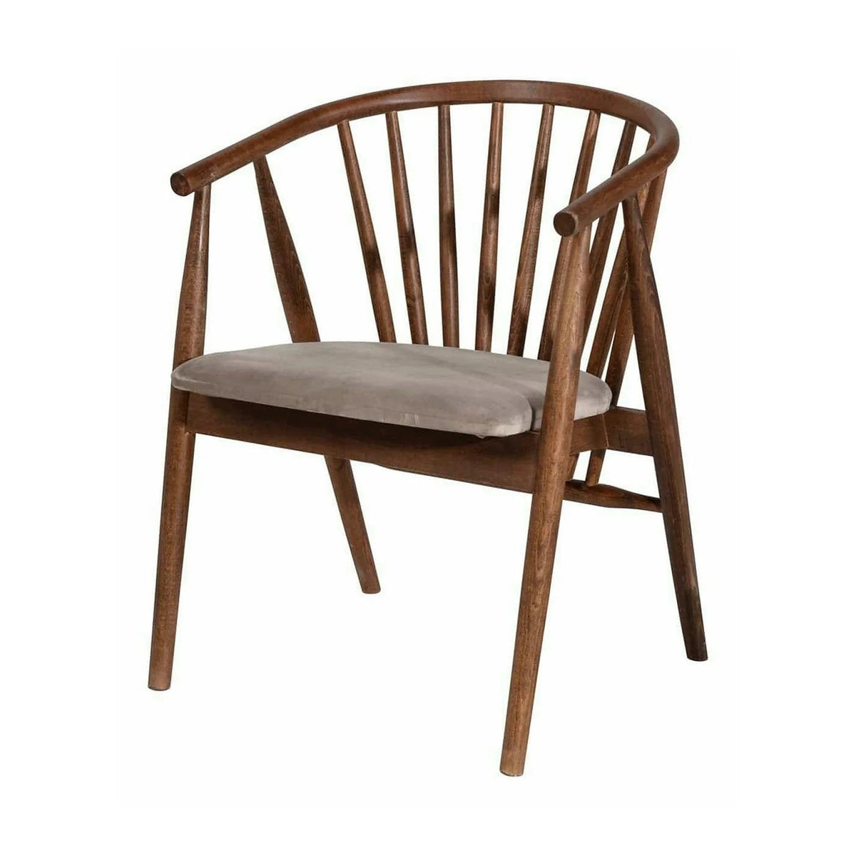 Scaun ALBERO 48, bej/nuc, stofa clasica/lemn, 55x47x77 cm
