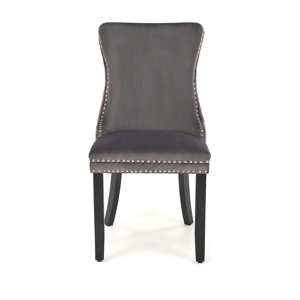 Scaun ALDA, gri/negru, stofa catifelata/lemn, 50x62x95 cm