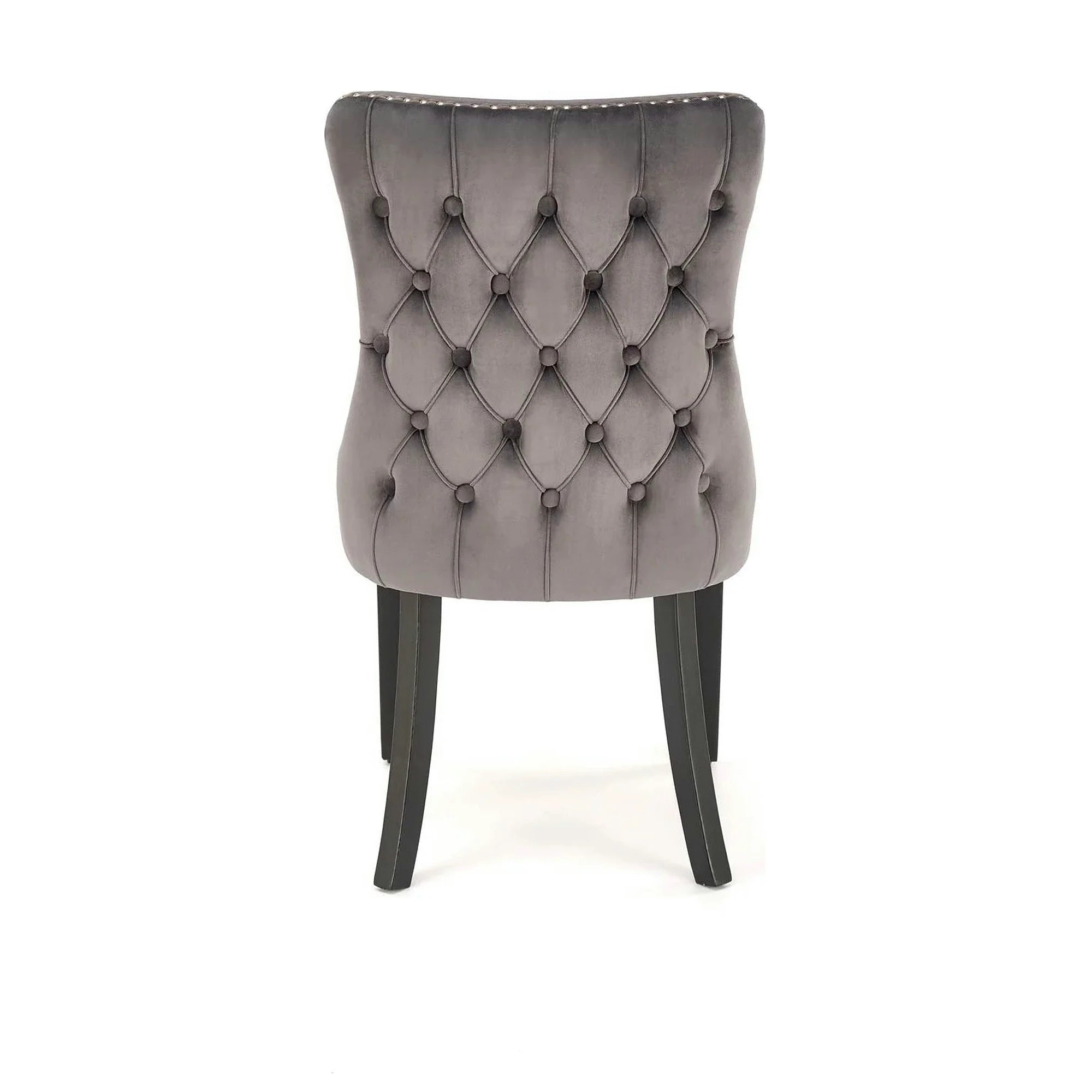 Scaun ALDA, gri/negru, stofa catifelata/lemn, 50x62x95 cm