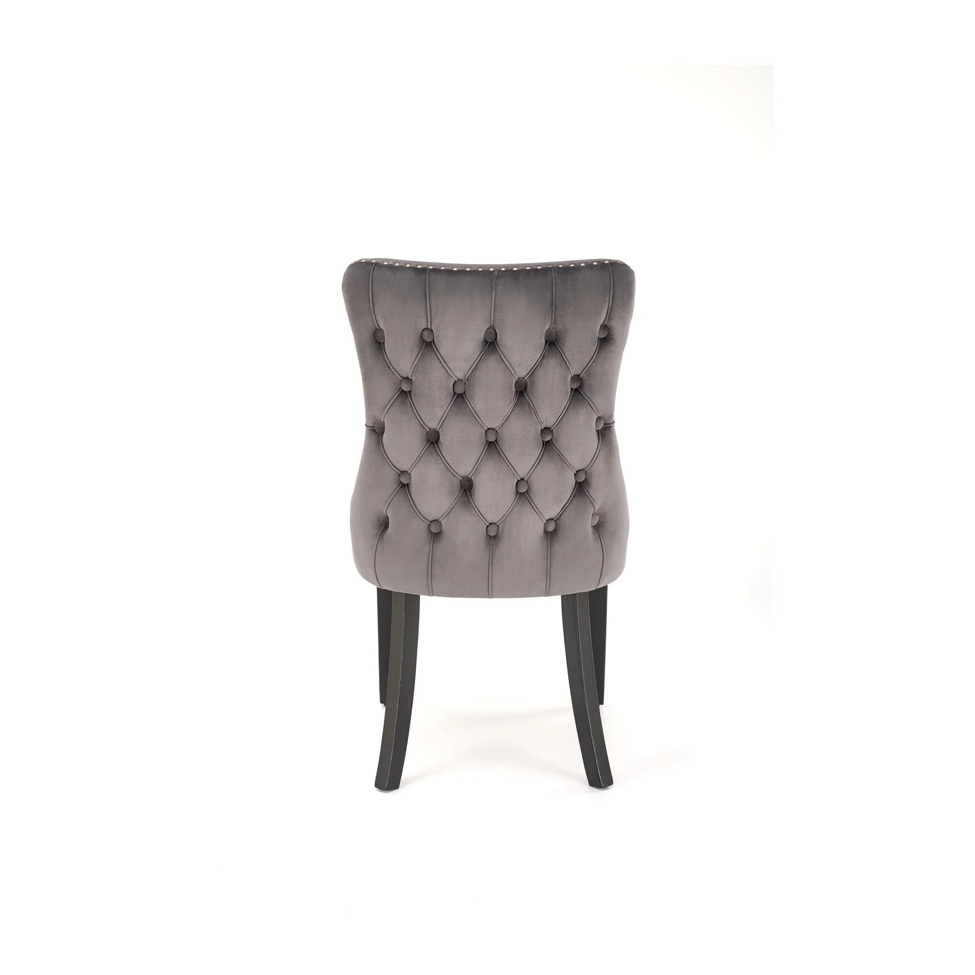 Scaun ALDA, gri/negru, stofa catifelata/lemn, 50x62x95 cm