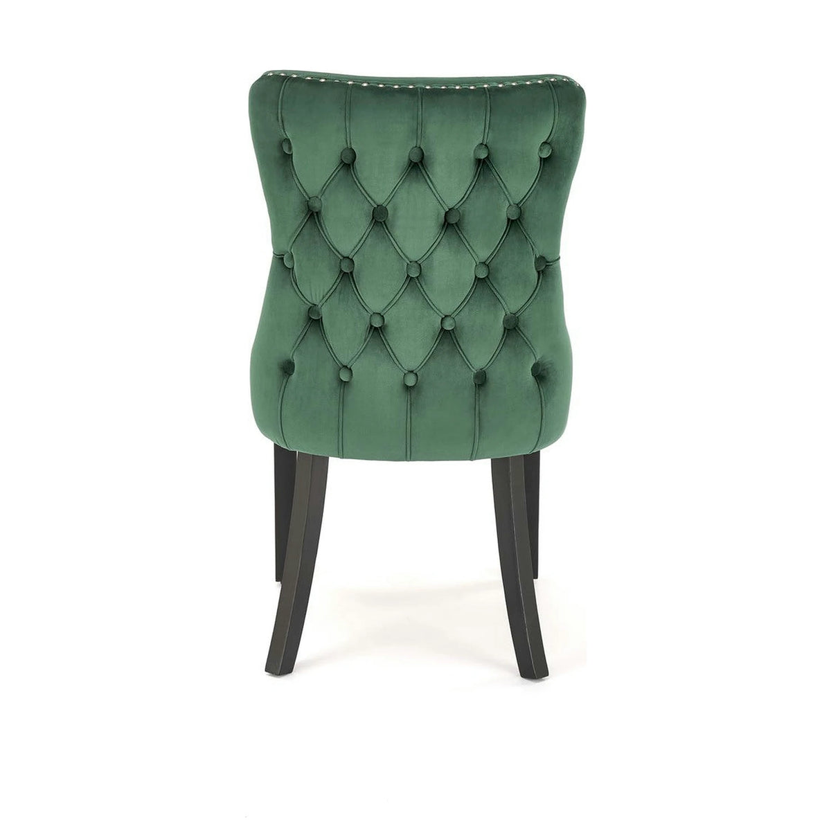 Scaun ALDA, verde inchis/negru, stofa catifelata/lemn, 50x62x95 cm
