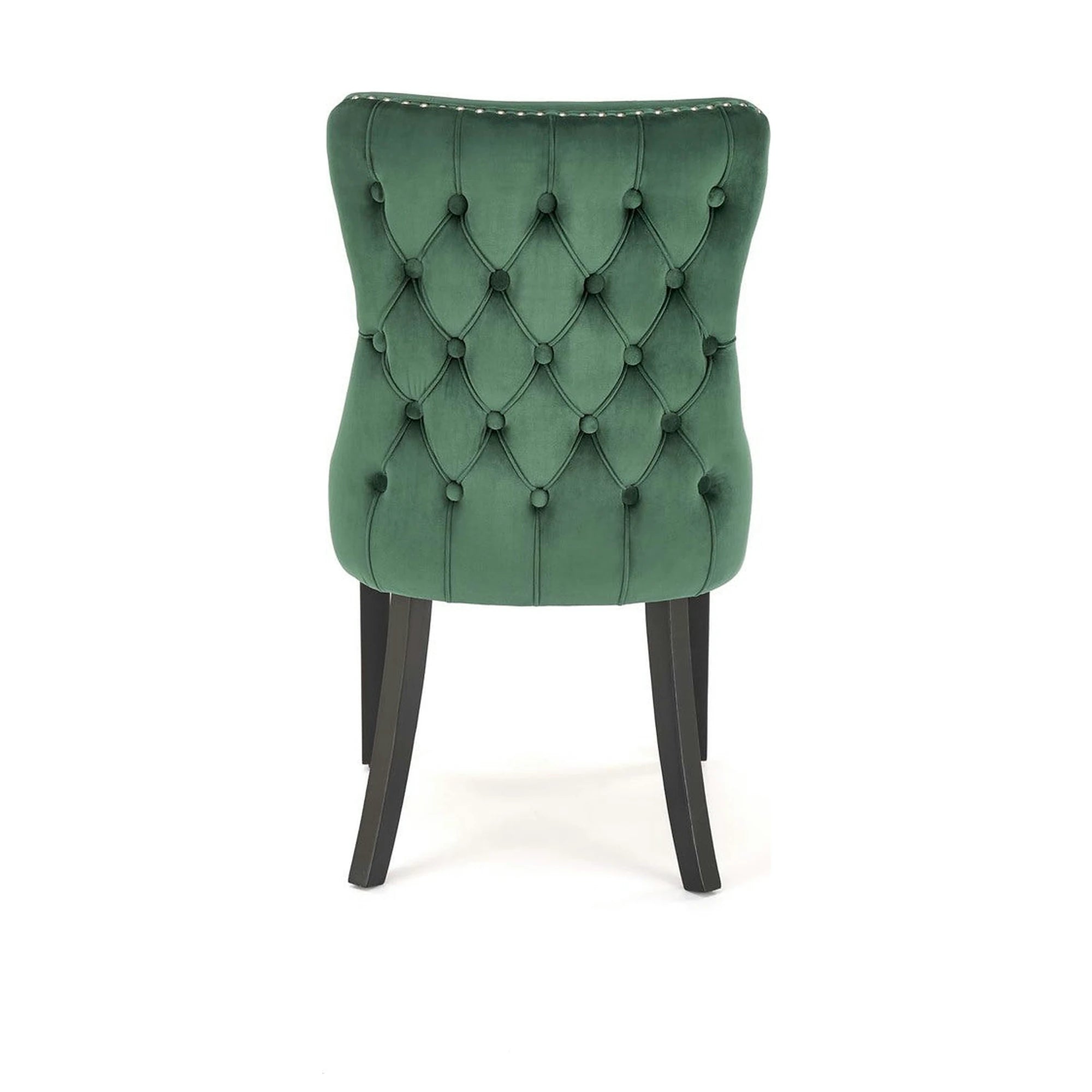 Scaun ALDA, verde inchis/negru, stofa catifelata/lemn, 50x62x95 cm