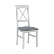 Scaun ALLA 3, gri/alb, stofa clasica/lemn, 43x51x95 cm
