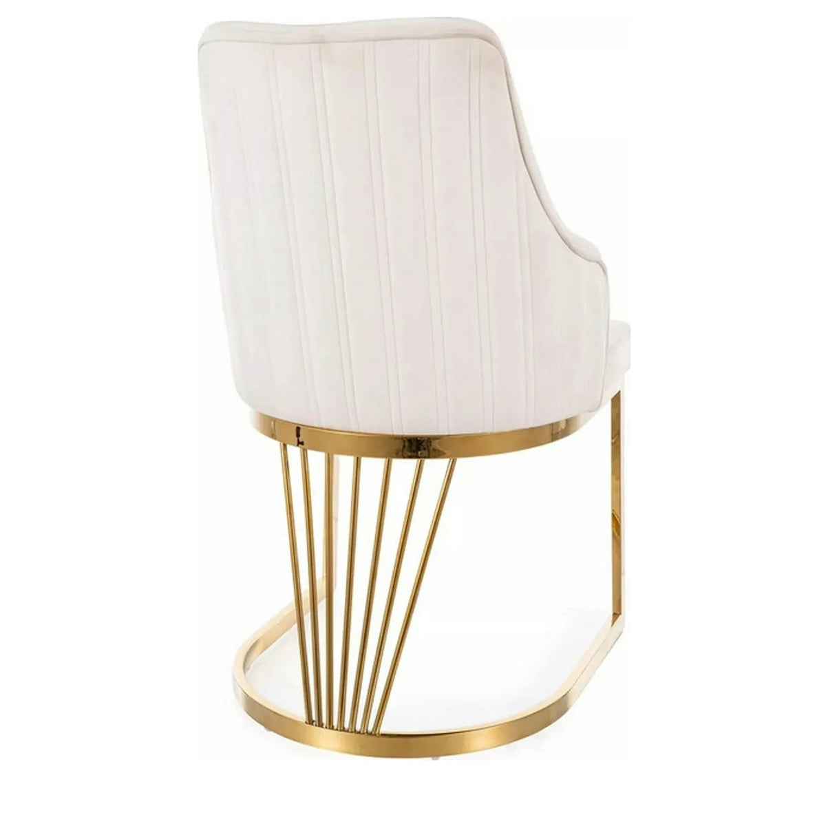 Scaun ALURE, bej deschis - Bluvel 22, stofa catifelata/metal, 52x64x89 cm