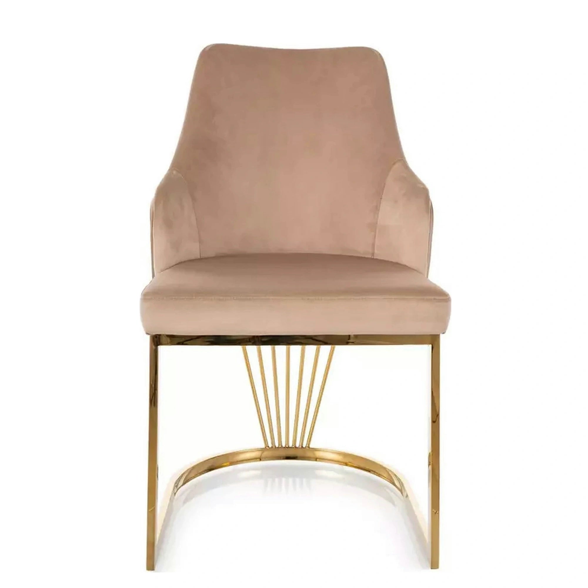 Scaun ALURE, bej inchis - Bluvel 28, stofa catifelata/metal, 52x64x89 cm