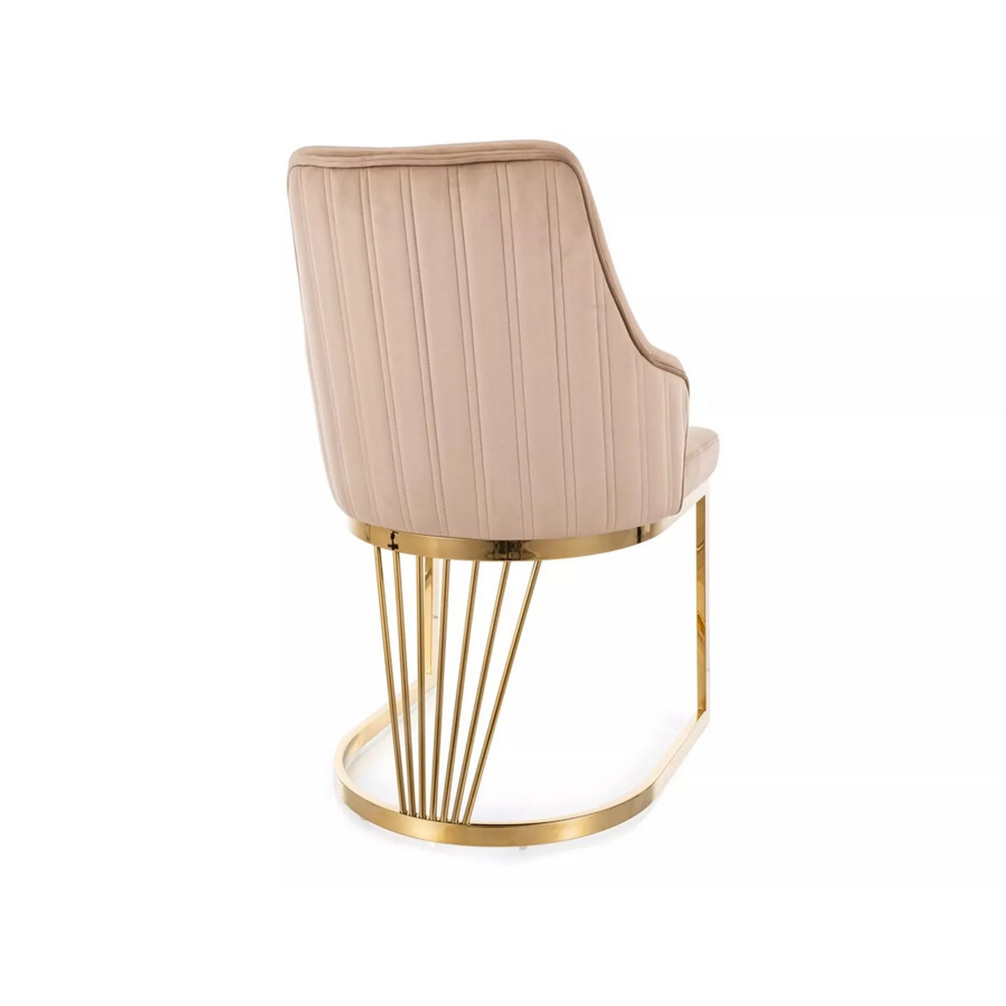 Scaun ALURE, bej inchis - Bluvel 28, stofa catifelata/metal, 52x64x89 cm