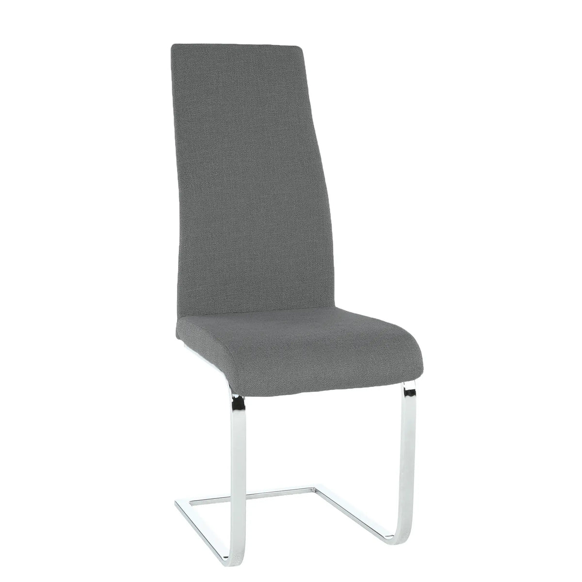 Scaun AMINA, gri inchis/crom, textil/metal, 44x46x110 cm