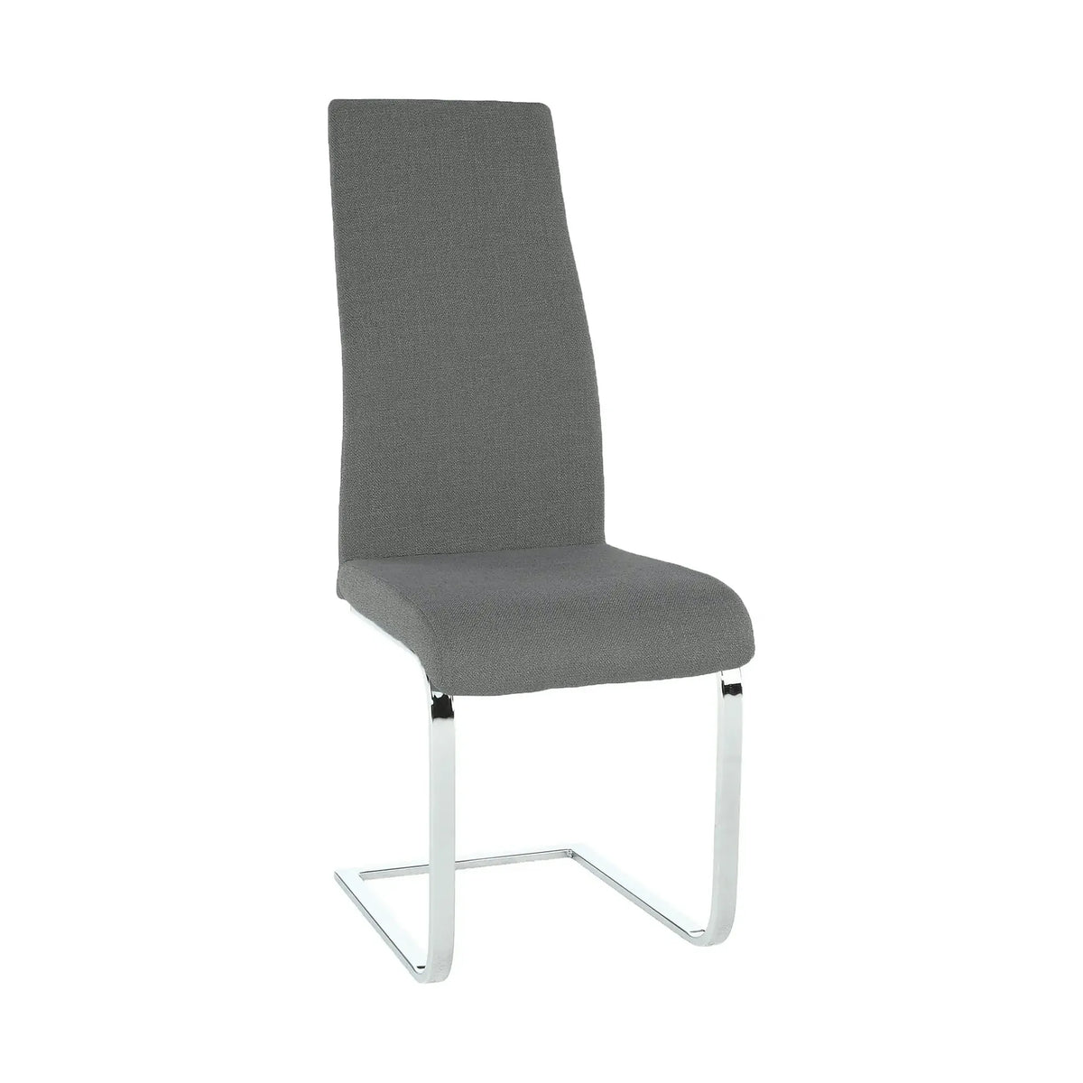 Scaun AMINA, gri inchis/crom, textil/metal, 44x46x110 cm