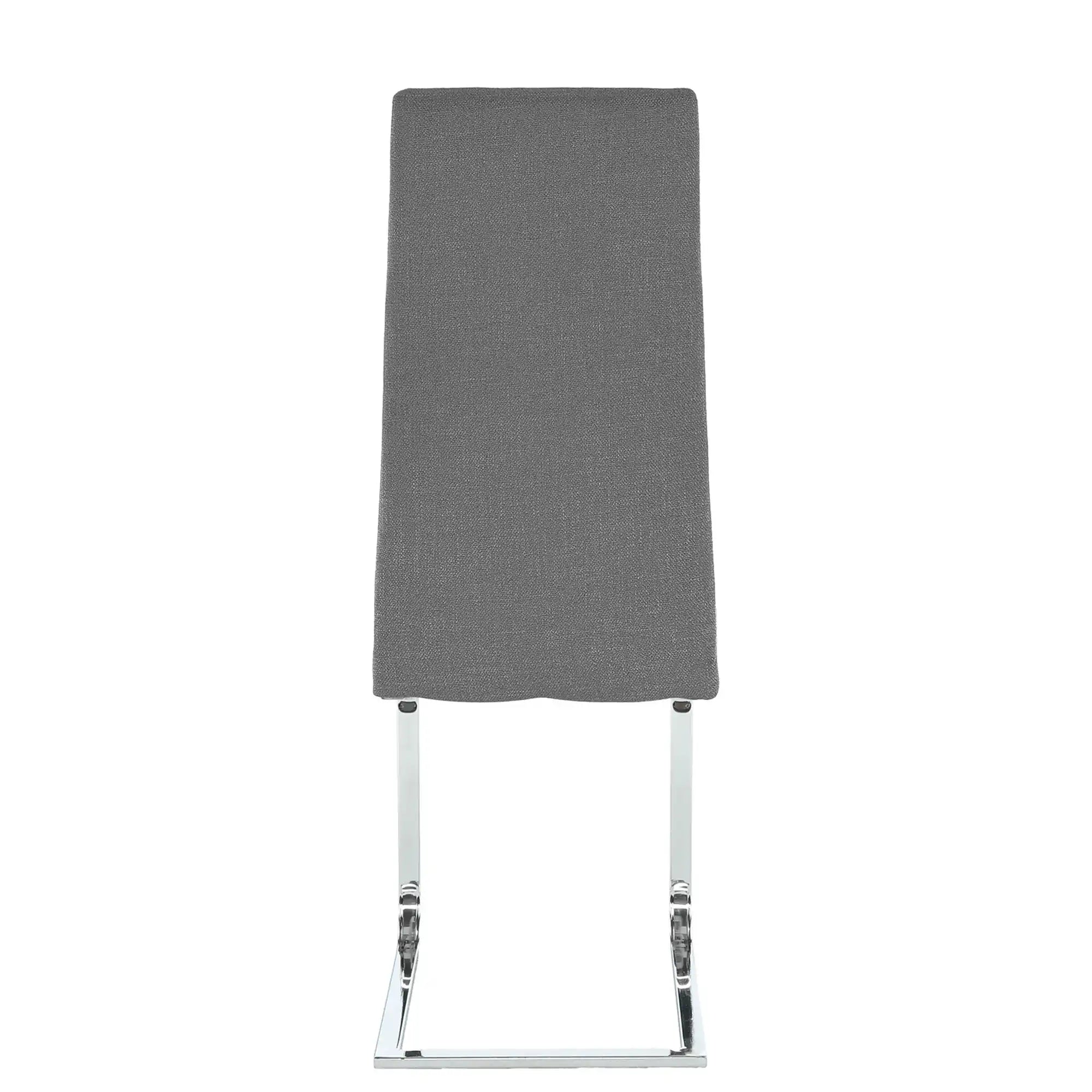 Scaun AMINA, gri inchis/crom, textil/metal, 44x46x110 cm