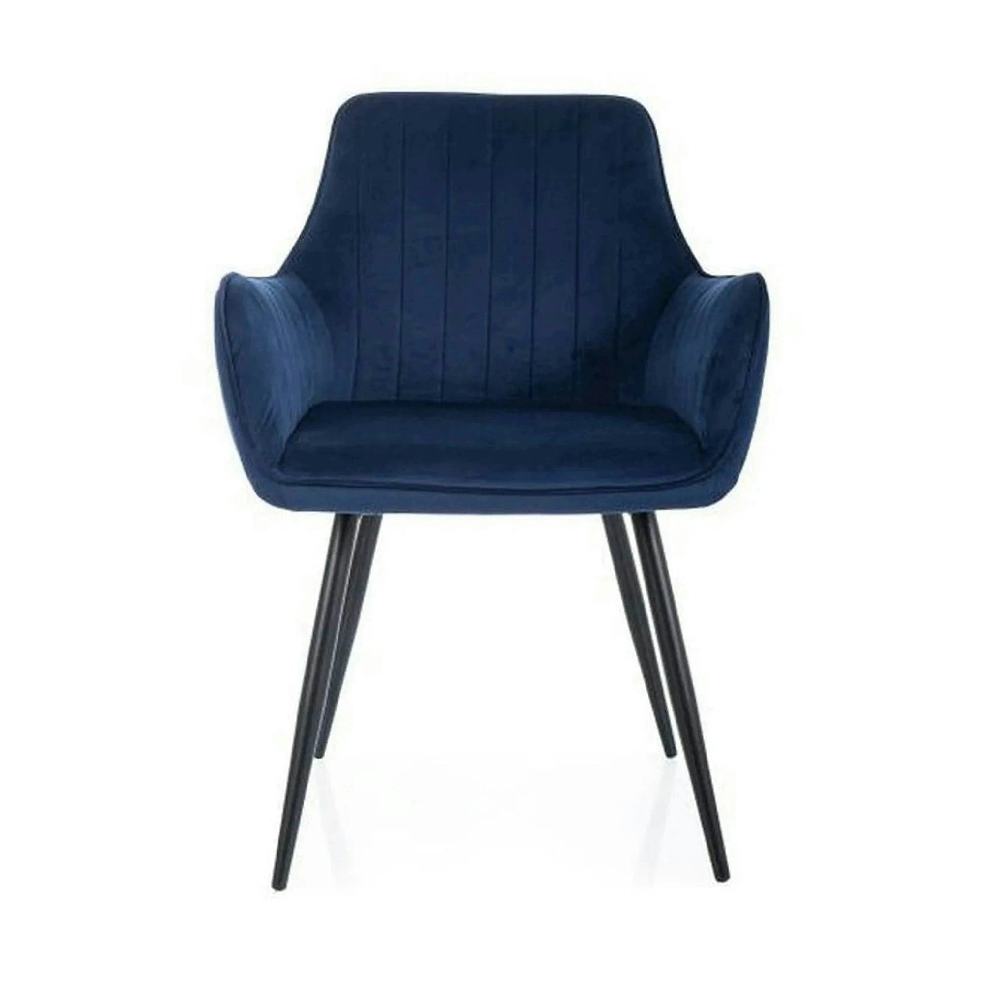 Scaun APPLE, albastru/negru, stofa catifelata - Bluvel 86/metal, 57x47x85 cm