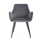 Scaun APPLE, gri/negru, stofa catifelata - Bluvel 14/metal, 57x47x85 cm