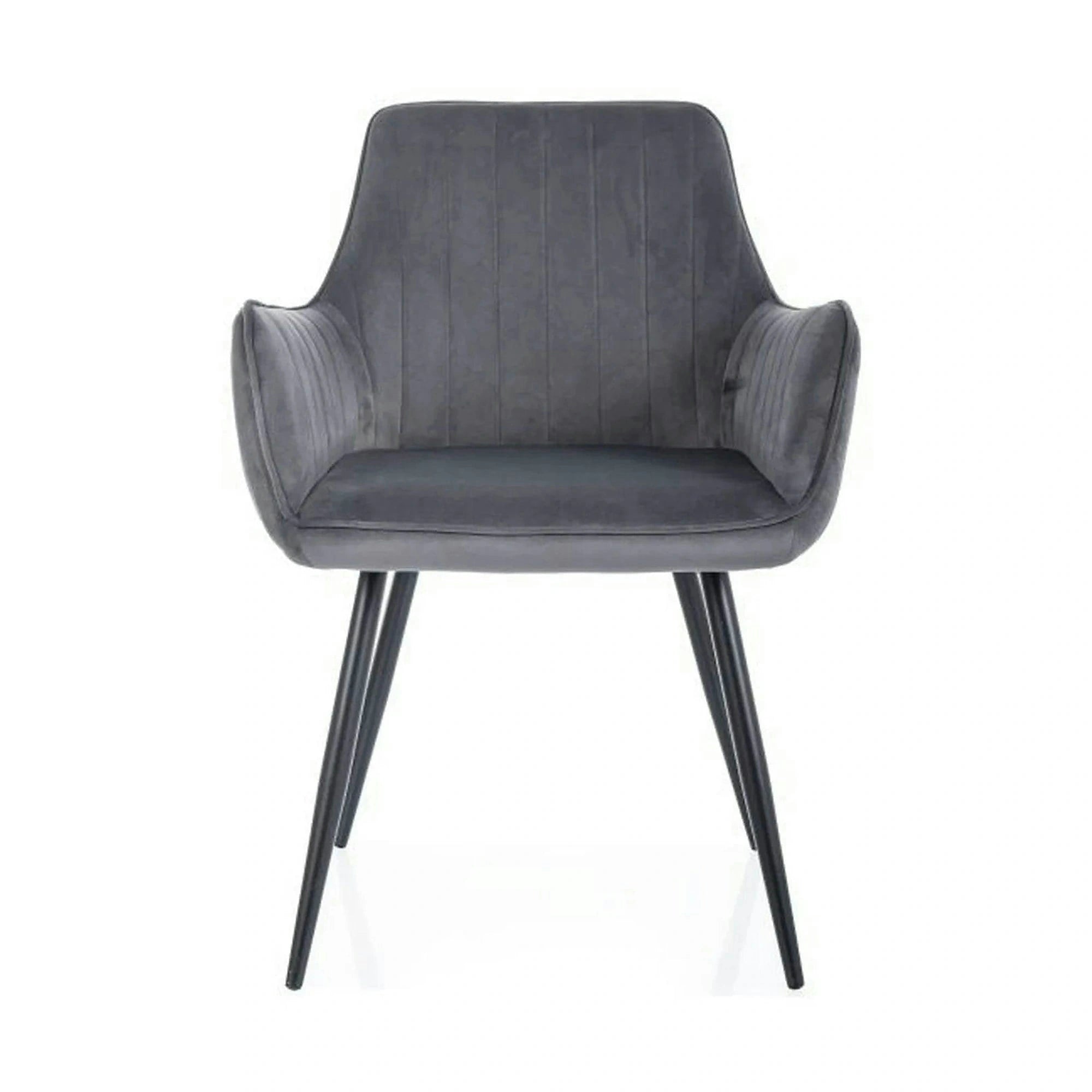 Scaun APPLE, gri/negru, stofa catifelata - Bluvel 14/metal, 57x47x85 cm