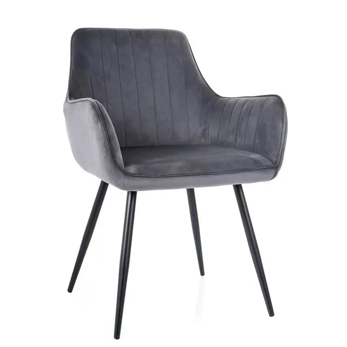 Scaun APPLE, gri/negru, stofa catifelata - Bluvel 14/metal, 57x47x85 cm