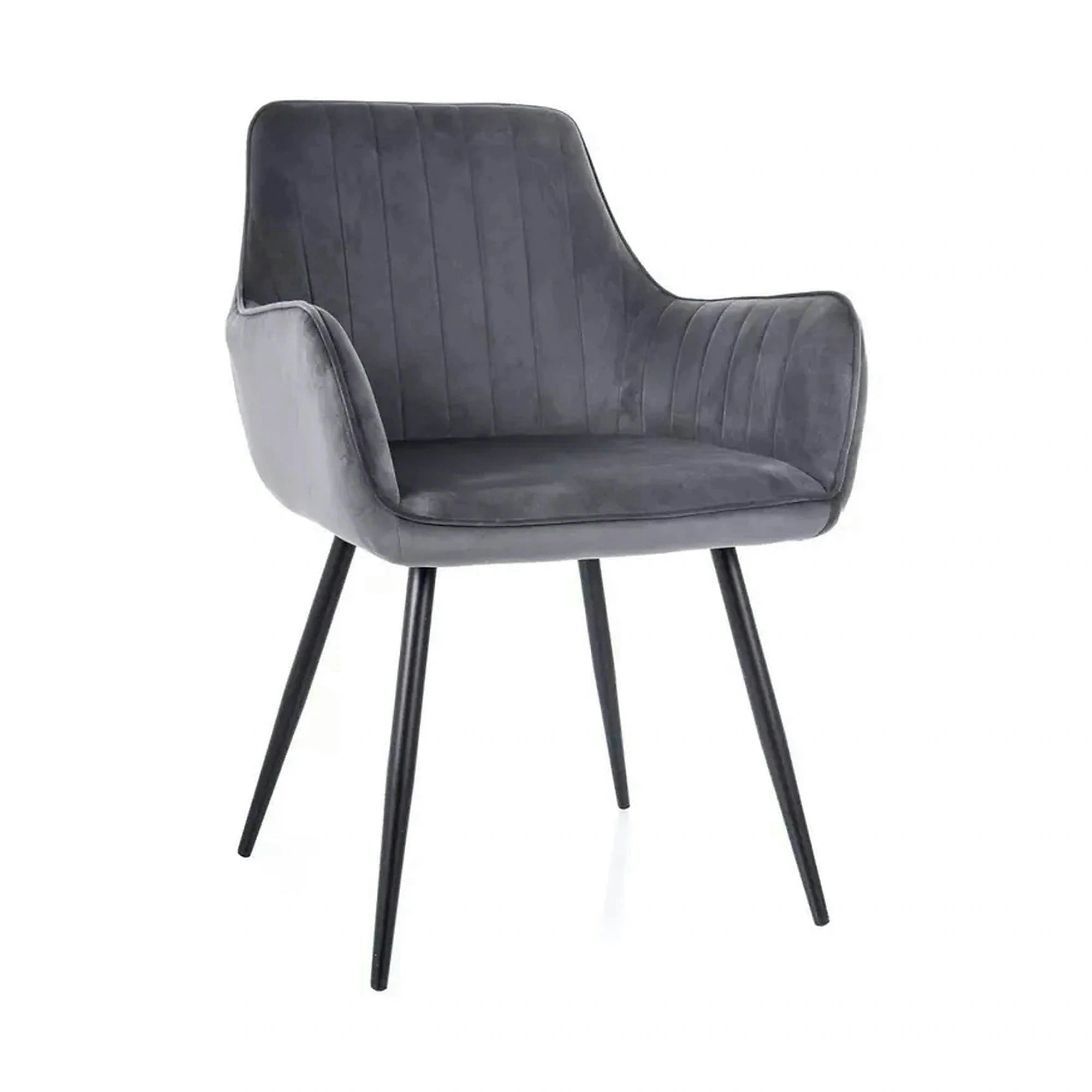 Scaun APPLE, gri/negru, stofa catifelata - Bluvel 14/metal, 57x47x85 cm