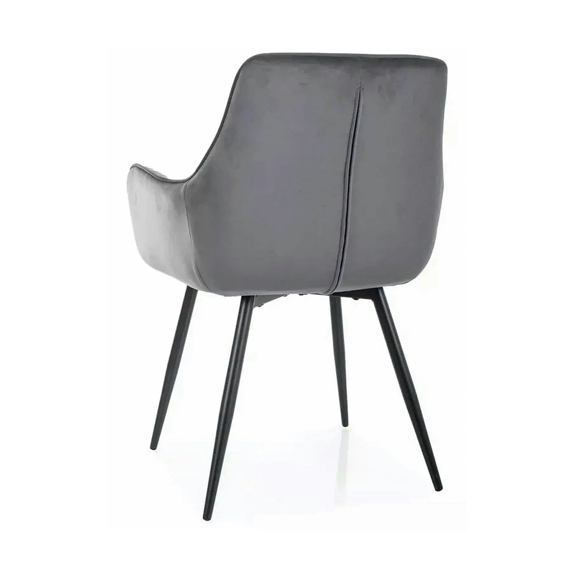 Scaun APPLE, gri/negru, stofa catifelata - Bluvel 14/metal, 57x47x85 cm