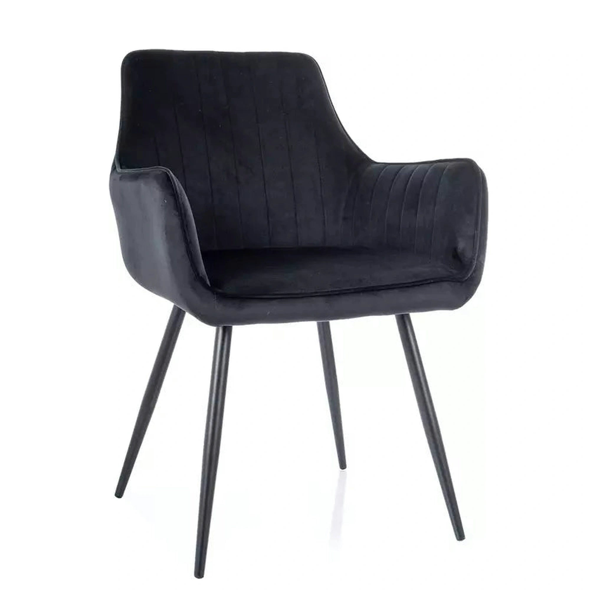 Scaun APPLE, negru, stofa catifelata - Bluvel 19/metal, 57x47x85 cm