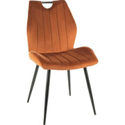 Scaun ARCO, caramiziu/negru, stofa catifelata/metal, 51x43x91 cm