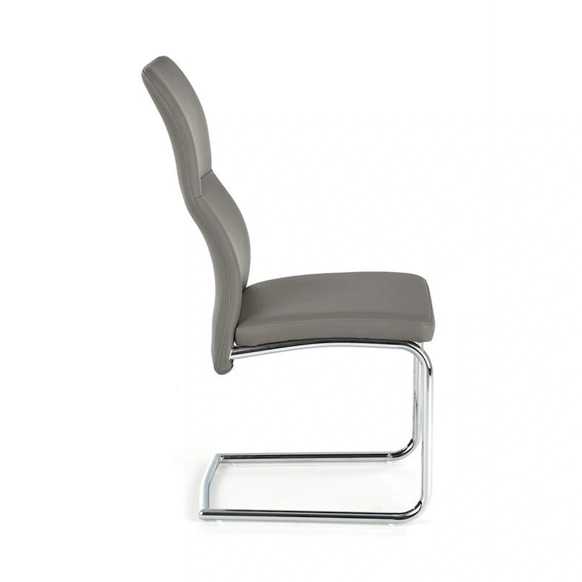 Scaun ARCO, gri/crom, piele ecologica/metal, 46x47x100 cm