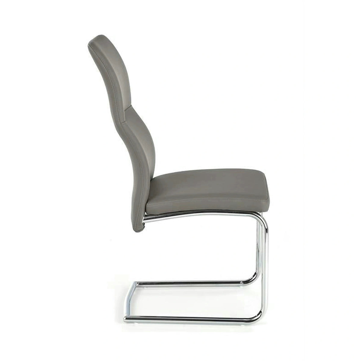 Scaun ARCO, gri/crom, piele ecologica/metal, 46x47x100 cm