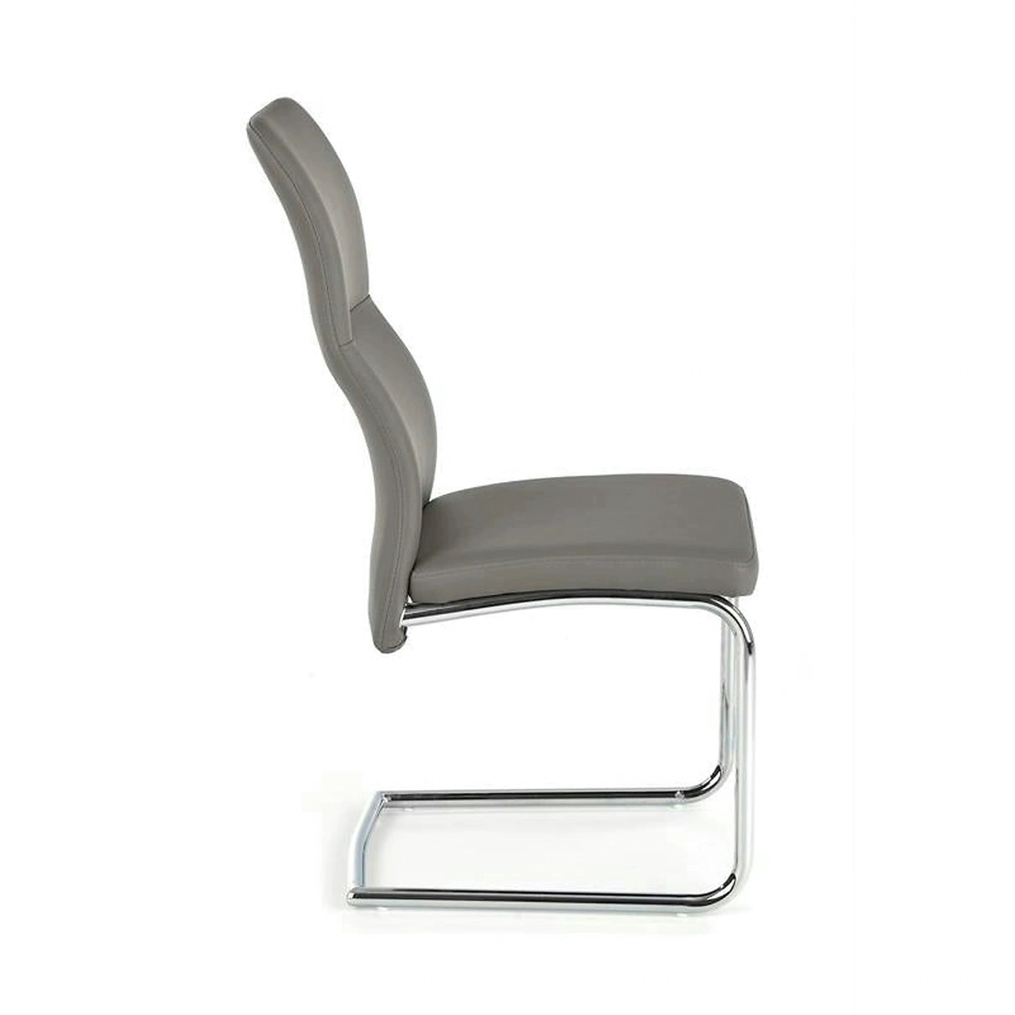 Scaun ARCO, gri/crom, piele ecologica/metal, 46x47x100 cm