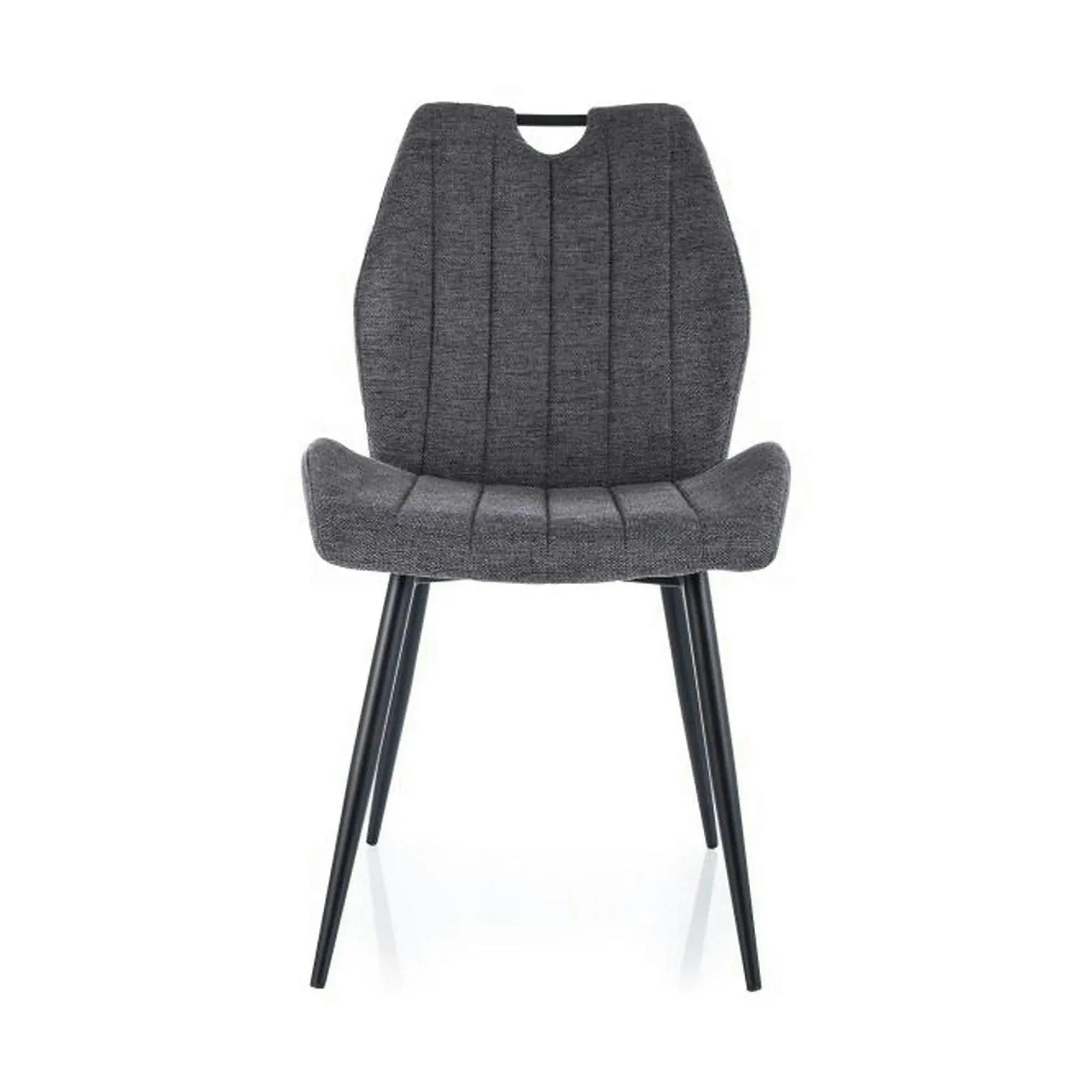 Scaun ARCO, gri inchis/negru, stofa clasica - Brego 18/metal, 51x43x91 cm