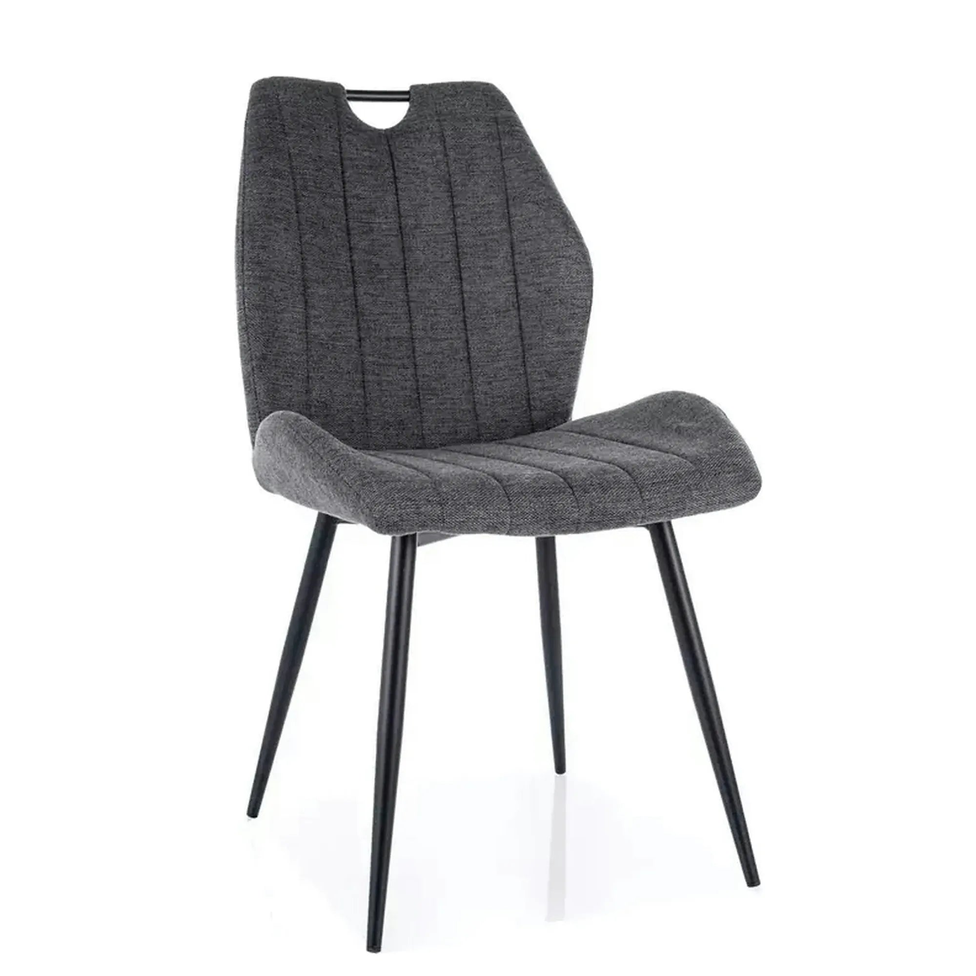 Scaun ARCO, gri inchis/negru, stofa clasica - Brego 18/metal, 51x43x91 cm