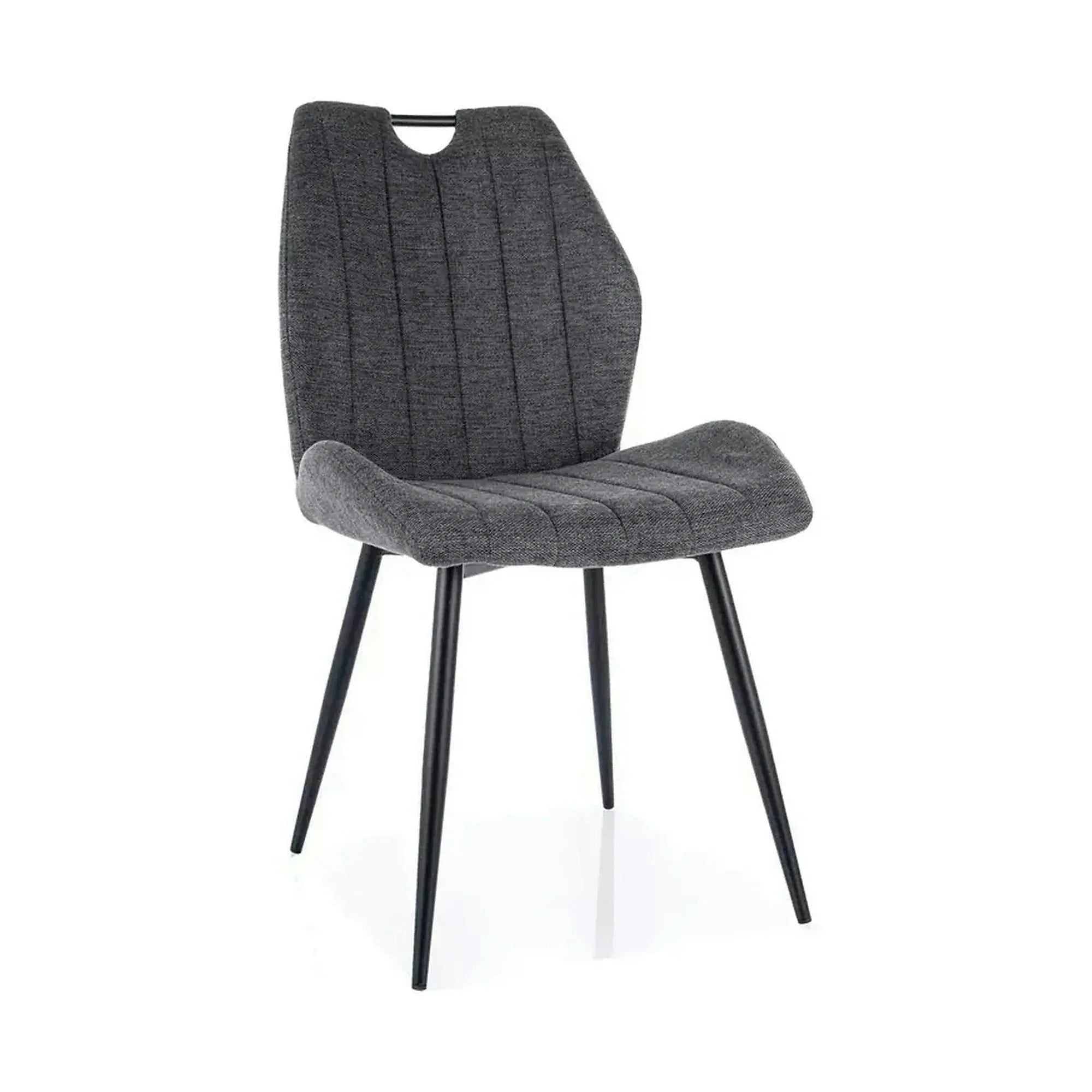 Scaun ARCO, gri inchis/negru, stofa clasica - Brego 18/metal, 51x43x91 cm