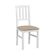 Scaun AREN, bej/alb, stofa clasica/lemn, 43x50x92 cm