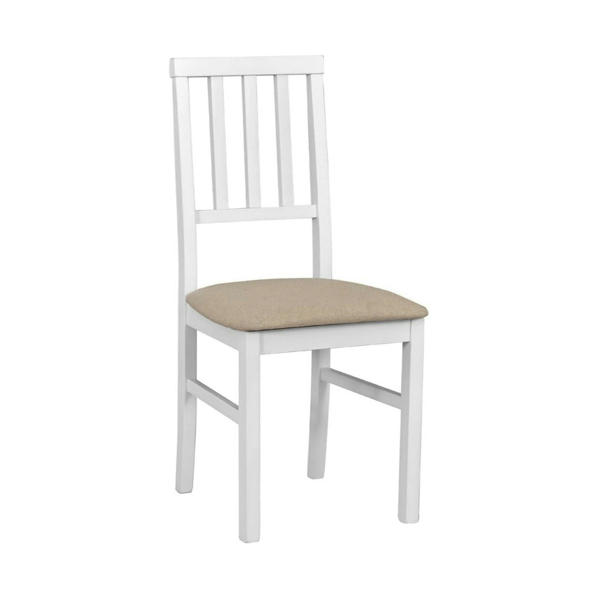 Scaun AREN, bej/alb, stofa clasica/lemn, 43x50x92 cm
