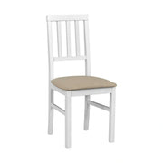 Scaun AREN, bej/alb, stofa clasica/lemn, 43x50x92 cm