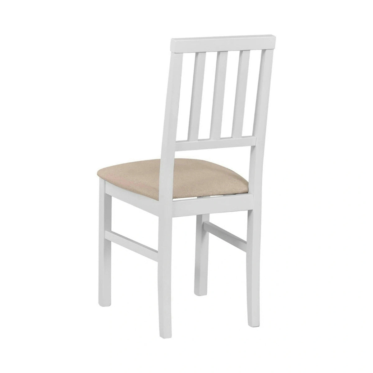 Scaun AREN, bej/alb, stofa clasica/lemn, 43x50x92 cm