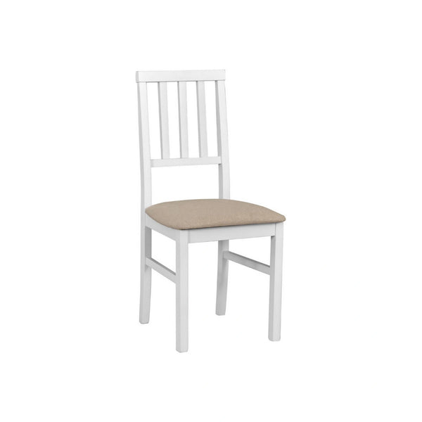 Scaun AREN, bej/alb, stofa clasica/lemn, 43x50x92 cm