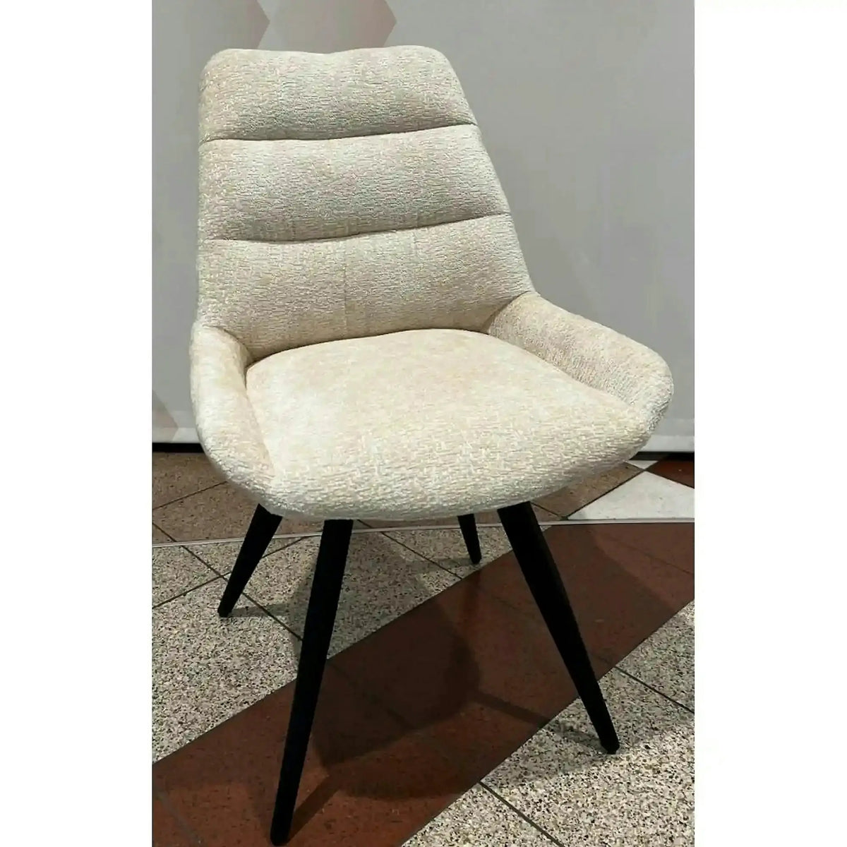 Scaun ART, bej/negru, stofa/metal, 65x56x86 cm