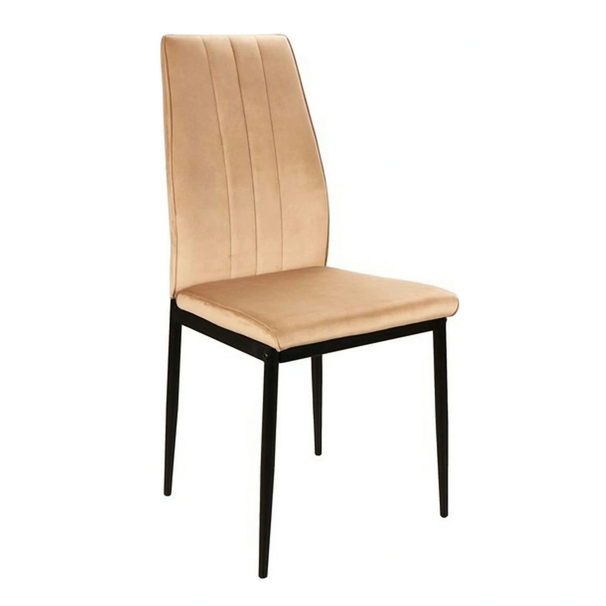 Scaun ATOM, bej/negru, stofa catifelata/metal, 44x39x93 cm