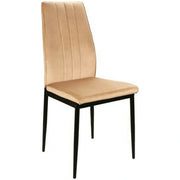 Scaun ATOM, bej/negru, stofa catifelata/metal, 44x39x93 cm