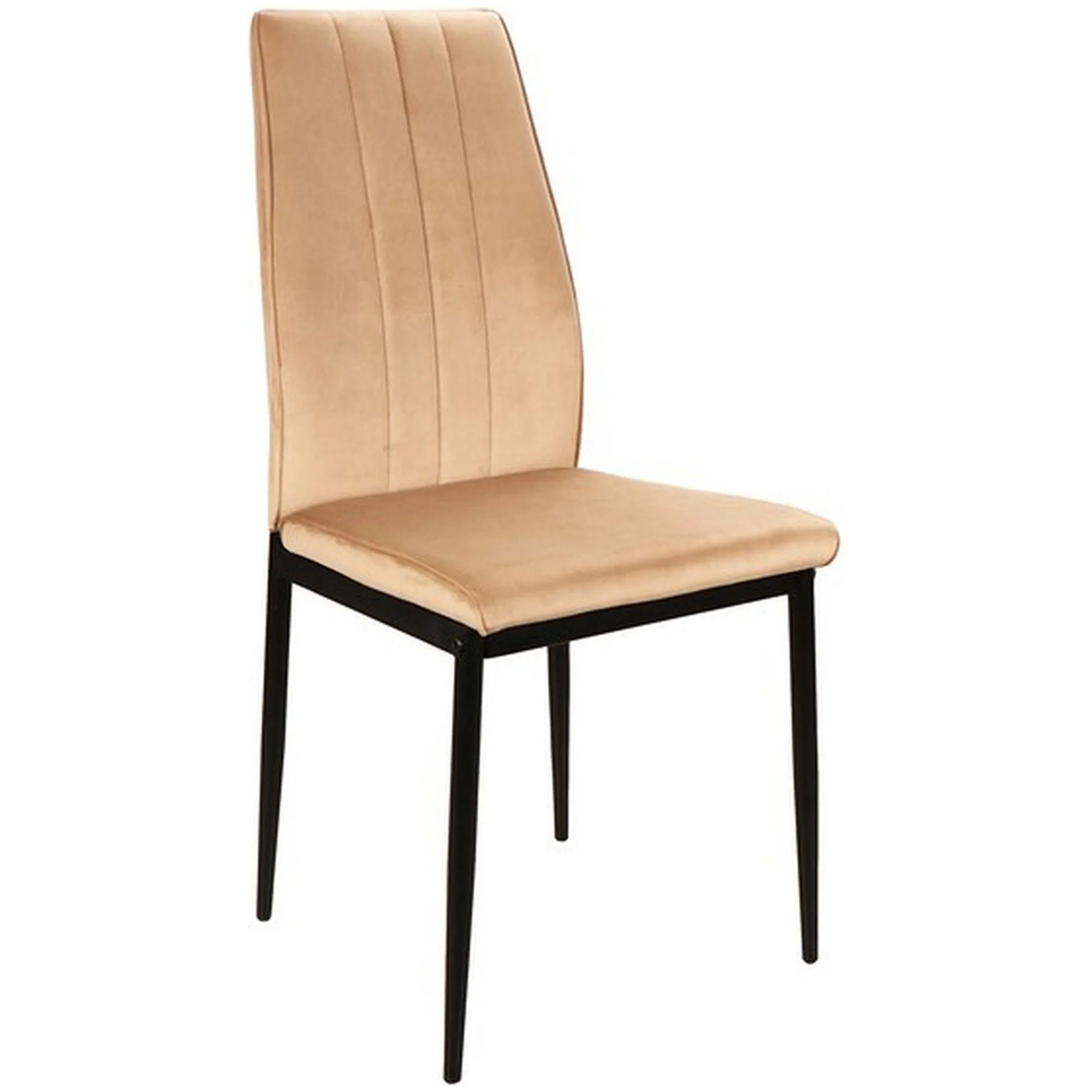 Scaun ATOM, bej/negru, stofa catifelata/metal, 44x39x93 cm