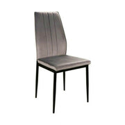 Scaun ATOM, gri/negru, stofa catifelata/metal, 44x39x93 cm